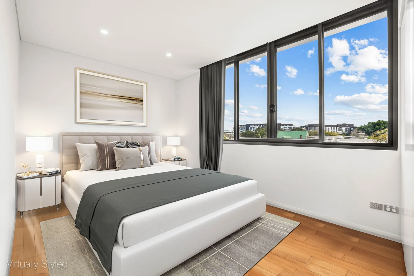 Main bedroom with district outlook at 142-144 Lawrence St, Alexandria