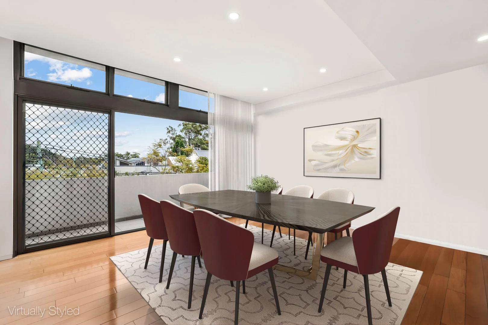 Dining area with balcony access at 142-144 Lawrence St, Alexandria